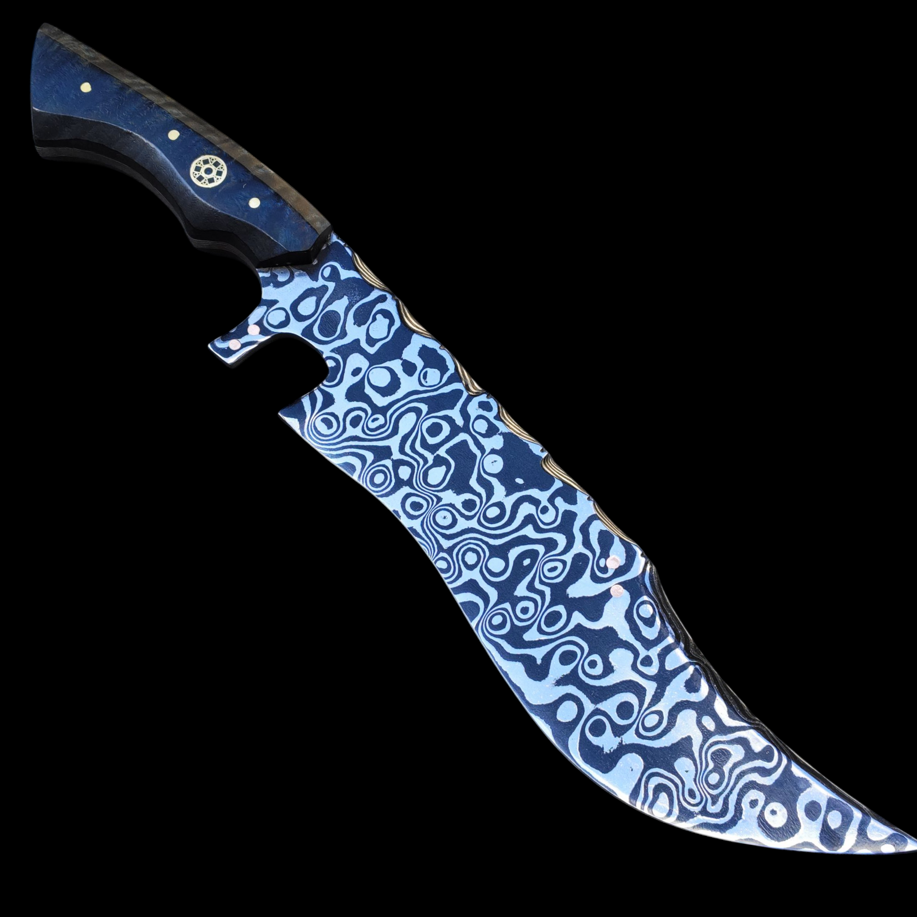 Faca Artesanal em Aço Damasco – Edição Colecionador – Padrão Aleatório – 11" Lâmina