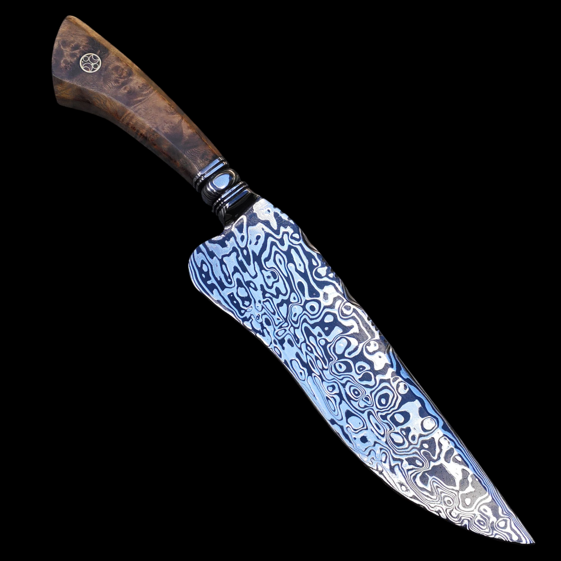 Faca Artesanal em Aço Damasco – Edição Colecionador – Padrão Aleatório – 10" Lâmina