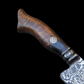 Faca Artesanal em Aço Damasco – Edição Colecionador – Padrão Aleatório – 9" Lâmina