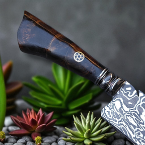 Faca Artesanal em Aço Damasco – Edição Colecionador – Padrão Aleatório – 9" Lâmina